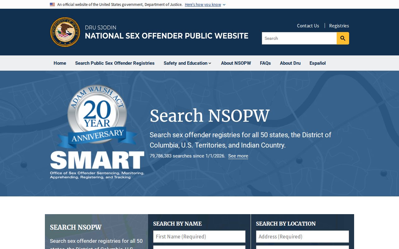 La Plata County sex offender search through the national NSOPW service